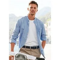 H.I.S Langarmhemd Regular Fit, Stehkragenhemd mit Brusttasche, reine Baumwolle