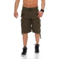 Geographical Norway Cargoshorts Herren Shorts mit abnehmbarem Gürtel (mit abnehmbarem Gürtel) in Unifarbe, mit Tunnelzug