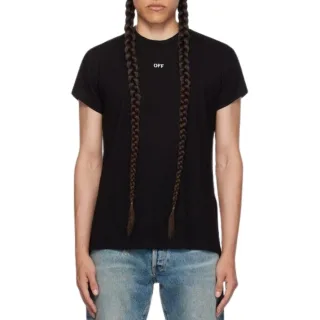 Off-White Noise Arrow Shaped Logo Schwarzes T-Shirt
