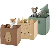 vertbaudet Aufbewahrungsbox Kinderzimmer GRÜNER WALD, 3er-Set
