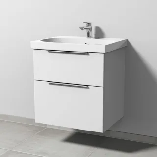 Sanipa 3way Waschtischunterbau zu Geberit Acanto Waschtisch mit 2 Auszügen, Weiß-Soft UM41543
