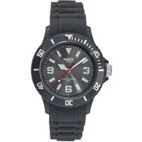 Neo Watch Quarzuhr Damenuhr Herrenuhr unisex anthrazit NICE-1 Armbanduhr Modell N1-003, Mineralglas, Damen Herren Uhr, Gehäuse anthrazit, anthrazites Armband