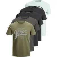Jack & Jones Print-Shirt (Spar Set, 5er-Pack) T-Shirts mit Aufdruck aus Baumwolle