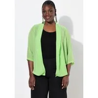 Ulla Popken Kurzjacke Chiffonjacke Oversized Schalkragen 3/4-Arm