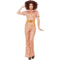 Rubies Niederlande b.v. Kostüm 70er Jahre Disco Damenkostüm Jumpsuit orange