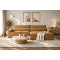 MOEBLO Ecksofa aus Cord DENVER L, Ottomane beidseitig montierbar Couch Cord für Wohnzimmer Schlafsofa Sofagarnitur Sofa Eckcouch L-Form Cordstoff - 290x85x200cm, mit Schlaffunktion und Bettkasten