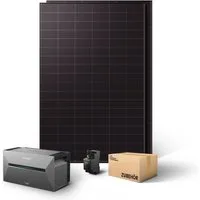 Kleines Kraftwerk Balkonkraftwerk, 1000 W, Monokristallin, (ohne Halterung, Solaranlage Komplettset mit Speicher), 2 x 500W, Anker Solarbank 3 Pro, Wechselrichter