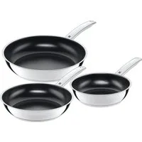 WMF Pfannen-Set Durado, Pfannenset Induktion, robuste keramische Antihaftversiegelung, Cromargan® Edelstahl Rostfrei 18/10 (Set, 3-tlg., 3x Bratpfannen Ø 20/24/28 cm), kein Anbrennen dank optimaler Wärmeverteilung, für alle Herdarten