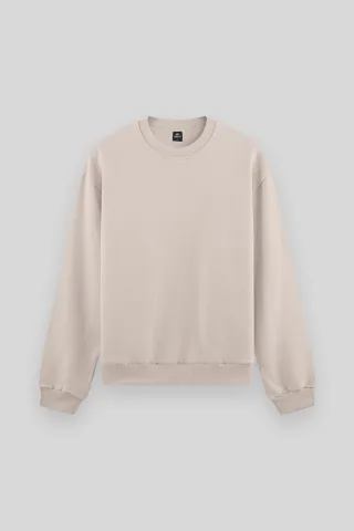 Herren Unifarben Rundhals-Sweatshirt