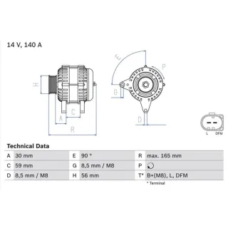 Bosch Lichtmaschine 140A Audi A4 A6 Skoda Superb VW Passat 0986044460