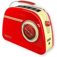 MediMuc Keksdose Rundes Radio rot oder beige, Rundes Radio rot