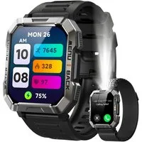 Nagham Ghazal Aswad Smartwatch Herren HD Outdoor Bluetooth Anruf Wasserdicht Sport 2025 Smartwatch, Bluetooth Anruf Wasserdicht IP68 Großes Display