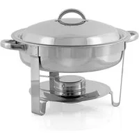 Mahlzeit Speisenwärmer Edelstahl Chafing Dish rund 4,5 Liter, Warmhaltebehälter Essen