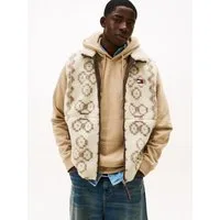 Tommy Jeans Fleeceweste TJM TEDDY AOP Stehkragen, normale Passform