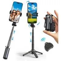 Toomoke Selfie-Stick Handyhalter,3 in 1 Bluetooth Selfie-Stick,Wiederaufladbar,Tragbar, Klappbar,360° drehbar, höhenverstellbar,Bluetooth Fernbedienung