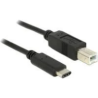 USB 2.0 Kabel, USB-C Stecker > USB-B Stecker schwarz, 1 Meter