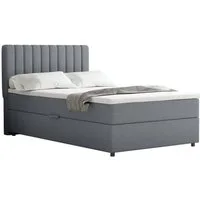 Homesy Boxspringbett EVEREST – Komfortables Einzelbett im modernen Trenddesign (Bett inkl. einem Bettkasten und Topper), Große Auswahl an Polsterfarben