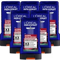 L'ORÉAL PARIS MEN EXPERT Duschgel L'Oréal Men Expert Hydra Hyaluronic Duschgel, 6-tlg., Feuchtigkeitsspendend, mildert Spannungen, mit Zitrusnote.