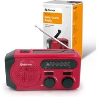 Denver SCR-2010 rot Solar-Kurbelradio Radio (Mit Solar, Handkurbel und USB-Ladung)