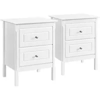 Yaheetech Nachttisch 48 × 40 × 61 cm (2-St), Beistelltisch mit 2 Schubladen für Schlafzimmer/Wohnzimmer