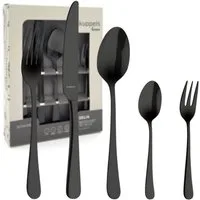 Kuppels Besteck-Set DELIA (30-tlg), 6 Personen, Edelstahl Rostfrei 18/0, Handreinigung empfohlen, schwarzfarbener PVD Veredelung