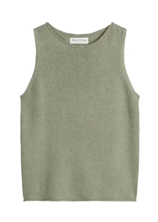Marc OPolo Casual - Ärmelloser Feinstrickpullover grün - Gr. - M