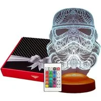 Geschenkelampe LED Nachttischlampe Star Wars Stormtrooper 3D Nachtlicht Geschenk für Jungen, Leuchte 7 Farben fest integriert, Star Wars Geschenkartikel, Geburtstagsgeschenk für Freunde, Star Wars Fans