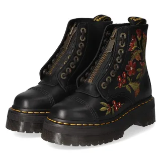Dr. Martens Schnürboots SINCL.FLORAL  Schwarz - Gr. 37 -  Leder und Textil