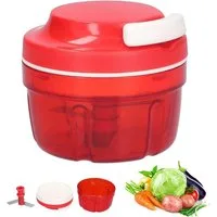 FELIXLEO Zerkleinerer Zwiebelschneider Manuell mit Seilzug Multizerkleinerer Gemüse 300ml