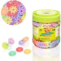 Smart-Planet Steckspielzeug 400 Steckblumen in Dose Schneeflocken 3,3 cm Pastell Kinder Spielzeug, (400-tlg), Kunststoff