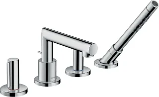 Hansgrohe 4-Loch Wannenarmatur Axor Uno F-Set Zerogriff chrom Wannenrandmontage, 45444000 , 45444000 45444000