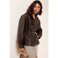 Friends Like These Lederjacke Friends Like These Jacke mit Kordelzug, Lederoptik (1-St)
