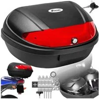 tectake Topcase Motorradkoffer, (Volumen 48 l, Platz für 2 Helme), für Mofas, Roller, Motorräder und Quads