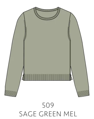 IN LINEA - NOS Pullover, Rundhals 509 sage green mel. - Gr. - 38