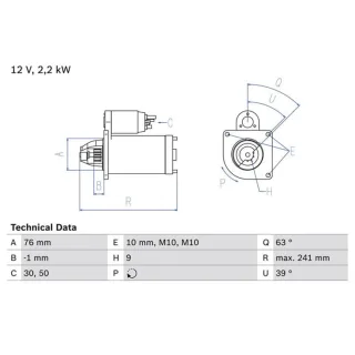 Bosch Anlasser 2,2 kW Volvo 0986021620