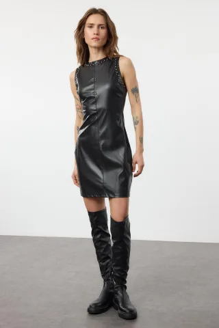 Damen Mini-Kleid, gerade geschnitten, lang, für Tag und Nacht