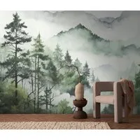 living walls Fototapete THE WALL III Landschaft Tapete Motivtapete Wald Wald, glatt, matt, (1 St), Vliestapete floral für Schlafzimmer Küche Wohnzimmer Landschaft Design