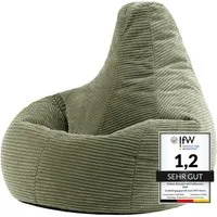 icon Sitzsack Sessel mit Rückenlehne aus Cord „Dalton“, Sitzsack XXL, Gaming Sitzsack, Made in Germany, Erwachsene & Kinder