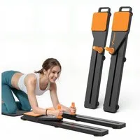 MERACH Pilates-Reformer 4-in-1 Pilates-Board, Push-Up-Bauchmuskel-Roller, (2-tlg, 6,8kg Widerstandsband, Core-Training für Bauch, Arme, Beine, 1-tlg., zerlegbarem Design, Kniepolster, Heimstudio-tauglich, Anti-Rutsch), Platzsparend, Bauchmuskelübungs