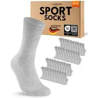 sockenkauf24 Sportsocken 10 Paar Tennissocken Damen & Herren Atmungsaktive Crew Socken (20-Paar) verstärkte Ferse & Fußspitze, gepolsterte Sohle, klimaregulierend