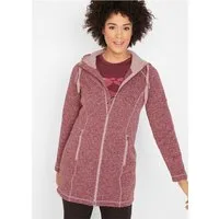 bonprix Strickfleecejacke mit Kapuze mit Kordelzug, Reißverschlusstaschen