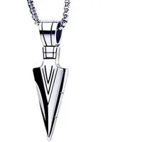 KARMA Kette mit Anhänger Herrenkette silber Pfeilspitze Anhänger Metall Halskette Herren (modern Metallhalskette Pfeil), Herren Herrenhalskette Kette Geschenk für Ihn