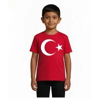 Blondie & Brownie T-Shirt TürkeiFull Kinder T-Shirt Flaggen Print Baumwolle Freizeit (Einzelstück, Einzelartikel) TürkeiFull_K_Tee Kinder Länder Motivshirt