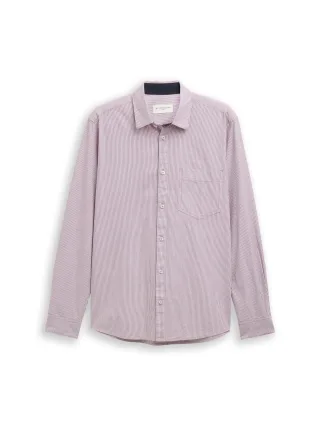 Tom Tailor - Fitted Hemd aus Baumwolle red stripe - Gr. - L