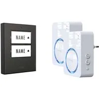 m-e Smart Home Türklingel Funkklingel Komplett-Set beleuchtet, klangaktiv, mit Bewegungsmelder, (beleuchtet, klangaktiv, mit Bewegungsmelder, mit Namensschild)