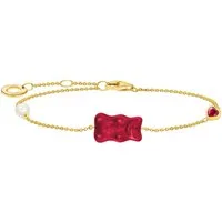 THOMAS SABO Armband THOMAS SABO x HARIBO Schmuck: Armband mit Goldbär, mit Kristallglas, Zirkonia (synth) - mit Süßwasserzuchtperle