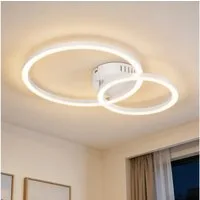 ZMH LED Deckenleuchte 23W Weiß Küchenlampe 3000K 40cm Warmweiß Modern Design 2-Ringe, warmweiß, led, modern, küche, wohnzimmer, schlafzimmer, design, flur