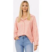 Worldclassca Hemdbluse Worldclassca Oversized Streifenbluse Leinenoptik Langarm Sommer Neue Kollektion - Stilvolle und gemütliche Sommer Mode für Damen