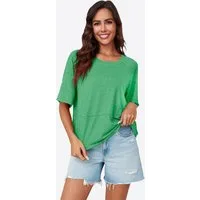 Imily Bela T-Shirt Damen Halbärmeliges Hemd mit Rundhals (Packung, 1-tlg., 1per-Pack) in Unifarbe