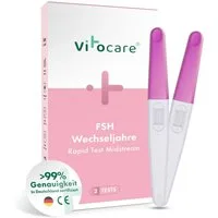 Vitocare Ovulationstest Vitocare Wechseljahre Test FSH, Menopause Selbsttest f. Zuhause 2x, 2-tlg., Schnelle Ergebnisse – nach nur 3 Minuten